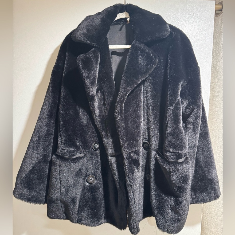 Free People Black Teddy Jacket